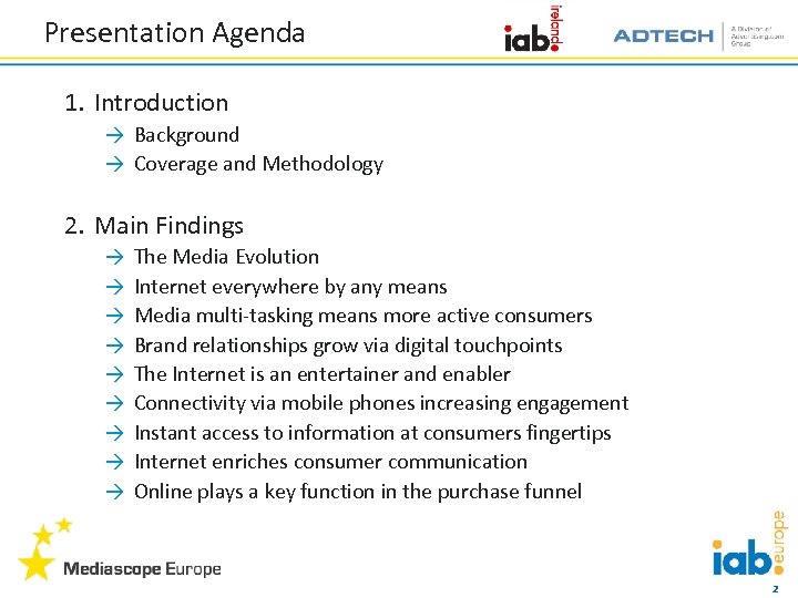 Presentation Agenda 1. Introduction → Background → Coverage and Methodology 2. Main Findings →