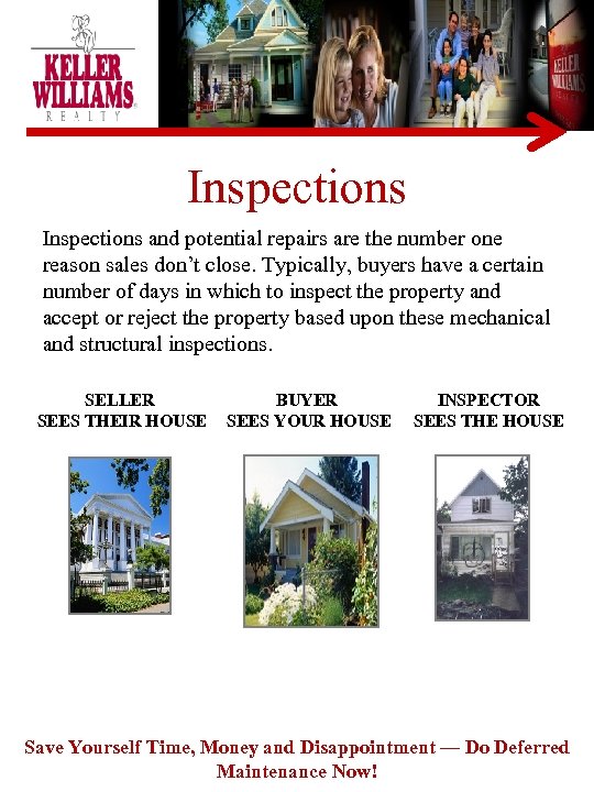 Inspections and potential repairs are the number one reason sales don’t close. Typically, buyers