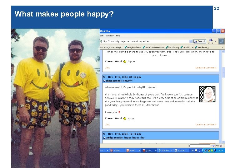 What makes people happy? 22 