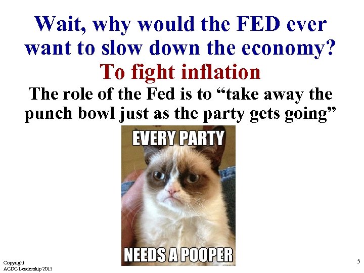 Wait, why would the FED ever want to slow down the economy? To fight