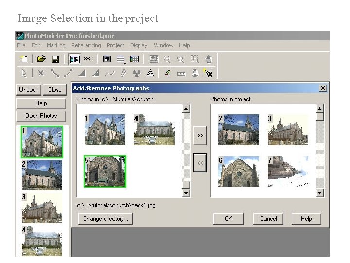 Image Selection in the project 