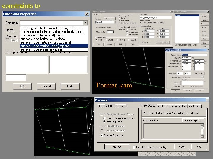 constraints to set Format. cam Processo vincolato 