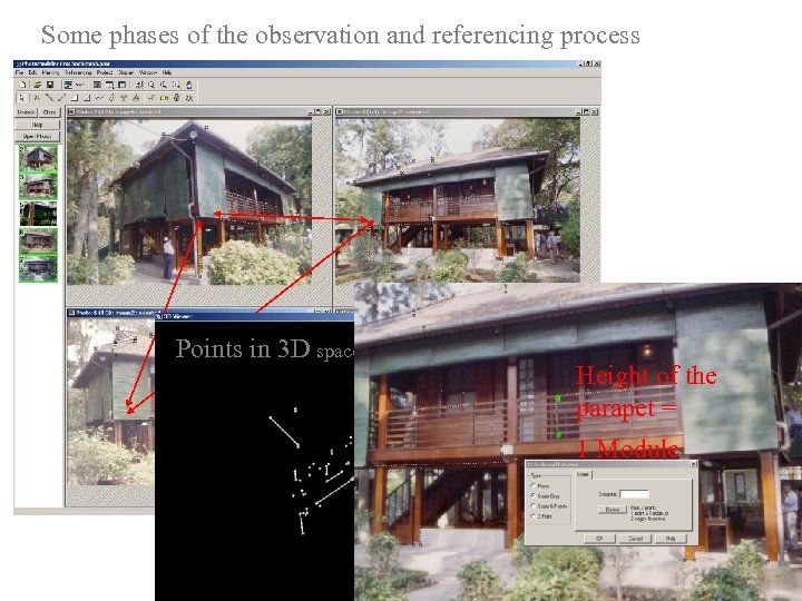 Some phases of the observation and referencing process Points in 3 D space Height