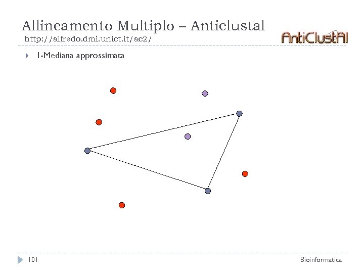 Allineamento Multiplo – Anticlustal http: //alfredo. dmi. unict. it/ac 2/ 1 -Mediana approssimata 101