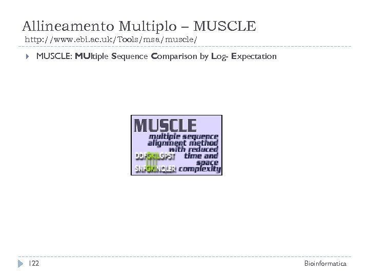 Allineamento Multiplo – MUSCLE http: //www. ebi. ac. uk/Tools/msa/muscle/ MUSCLE: MUltiple Sequence Comparison by