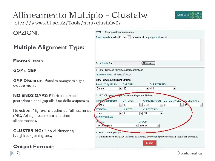 Allineamento Multiplo - Clustalw http: //www. ebi. ac. uk/Tools/msa/clustalw 2/ OPZIONI. Multiple Alignment Type: