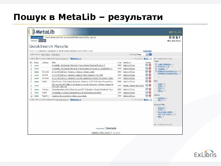Пошук в Meta. Lib – результати 
