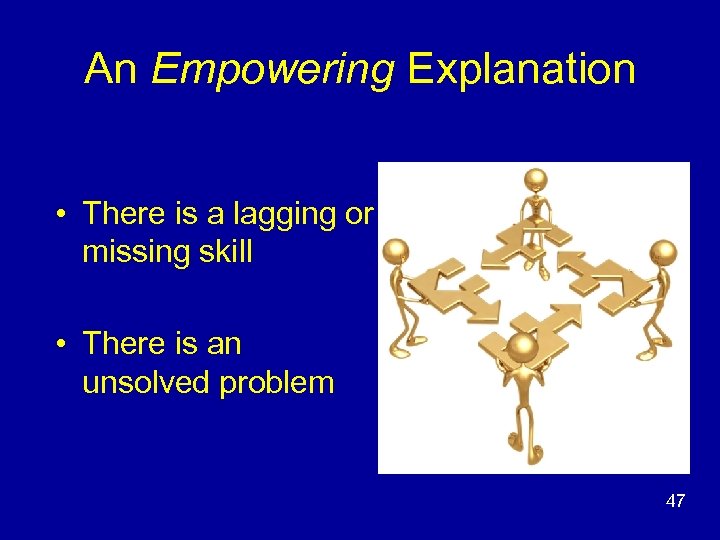 An Empowering Explanation • There is a lagging or missing skill • There is
