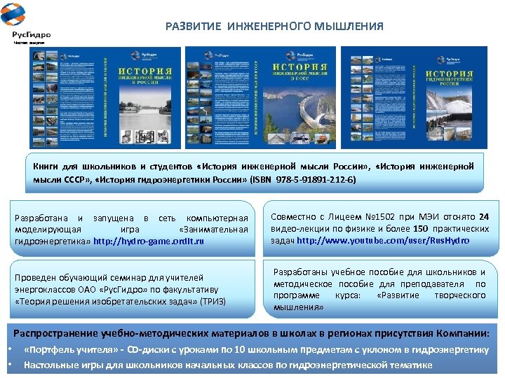 РАЗВИТИЕ ИНЖЕНЕРНОГО МЫШЛЕНИЯ Чистая энергия Книги для школьников и студентов «История инженерной мысли России»