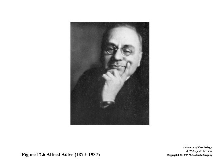 Figure 12. 6 Alfred Adler (1870– 1937) Pioneers of Psychology A History, 4 th