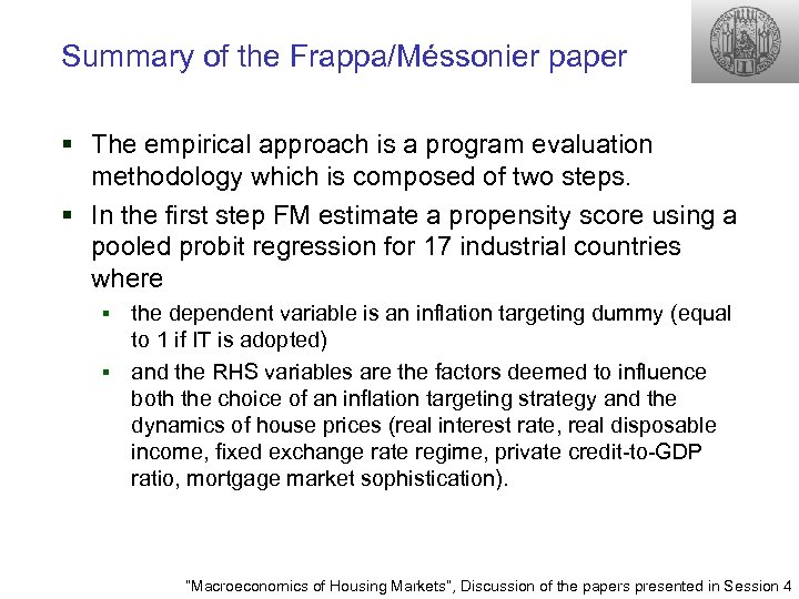 Summary of the Frappa/Méssonier paper § The empirical approach is a program evaluation methodology