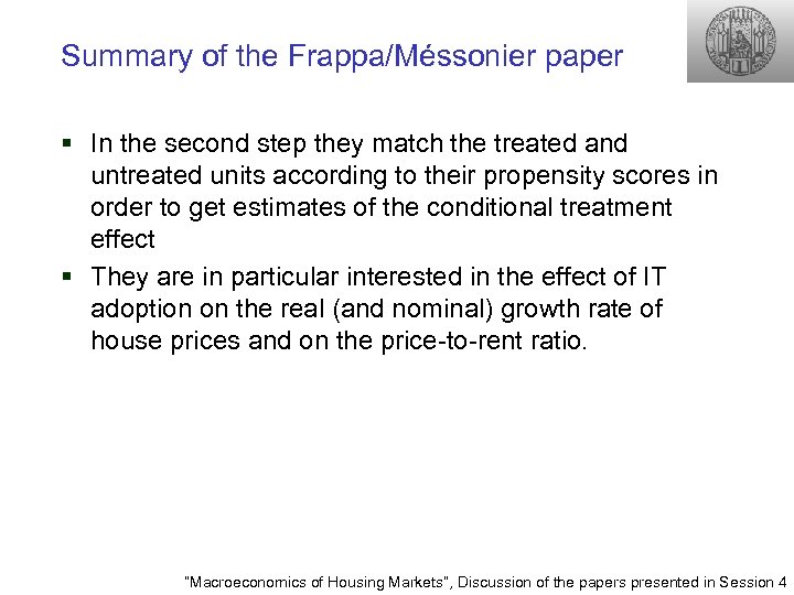 Summary of the Frappa/Méssonier paper § In the second step they match the treated