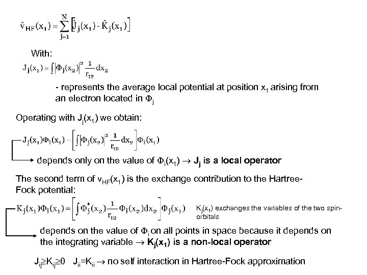 With: - represents the average local potential at position x 1 arising from an