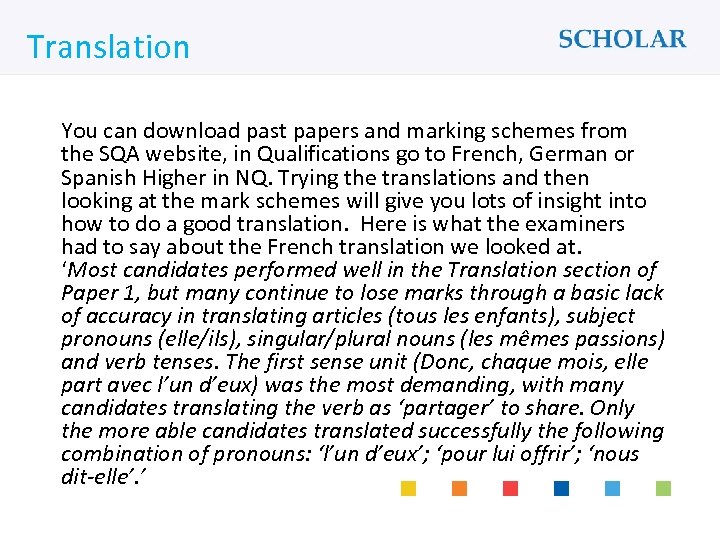 What would you like to learn? Translation You can download past papers and marking