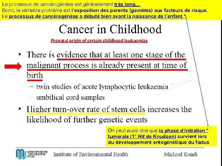Le processus de cancérogénèse est généralement très long… Donc, le véritable problème est l’exposition
