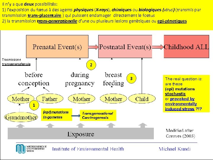 Il n’y a que deux possibilités: 1) l’exposition du fœtus à des agents physiques