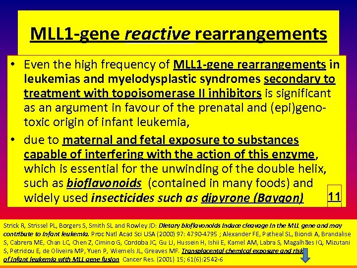MLL 1 -gene reactive rearrangements • Even the high frequency of MLL 1 -gene