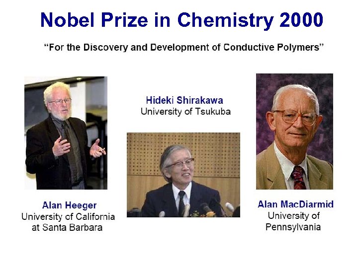 Nobel Prize in Chemistry 2000 
