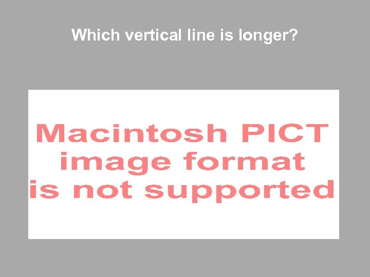 Which vertical line is longer? 