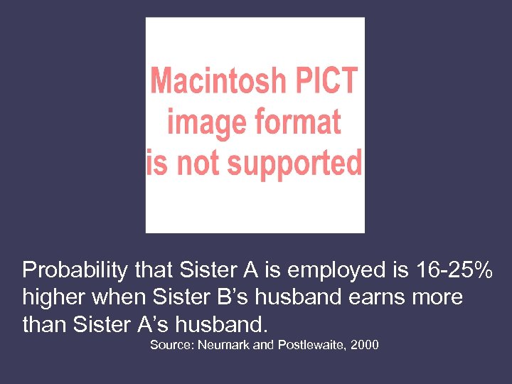 Probability that Sister A is employed is 16 -25% higher when Sister B’s husband