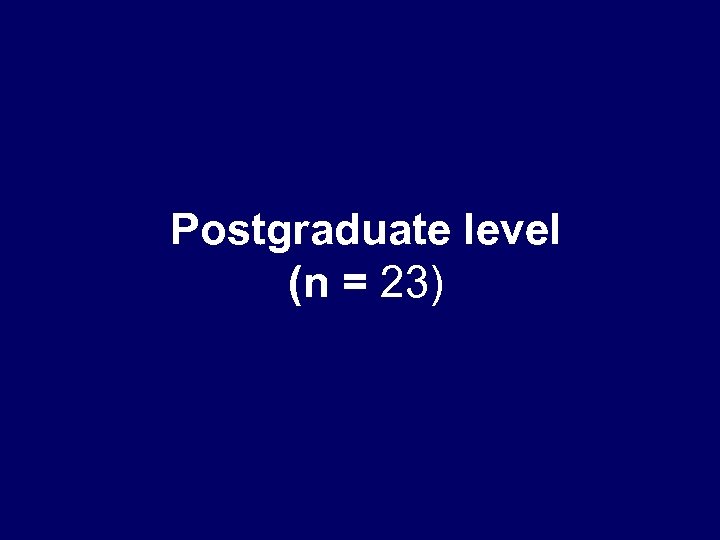 Postgraduate level (n = 23) 