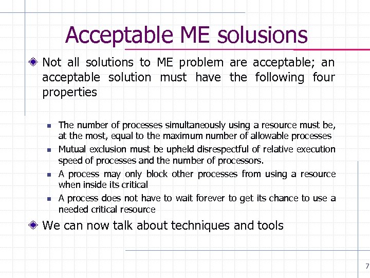 Acceptable ME solusions Not all solutions to ME problem are acceptable; an acceptable solution