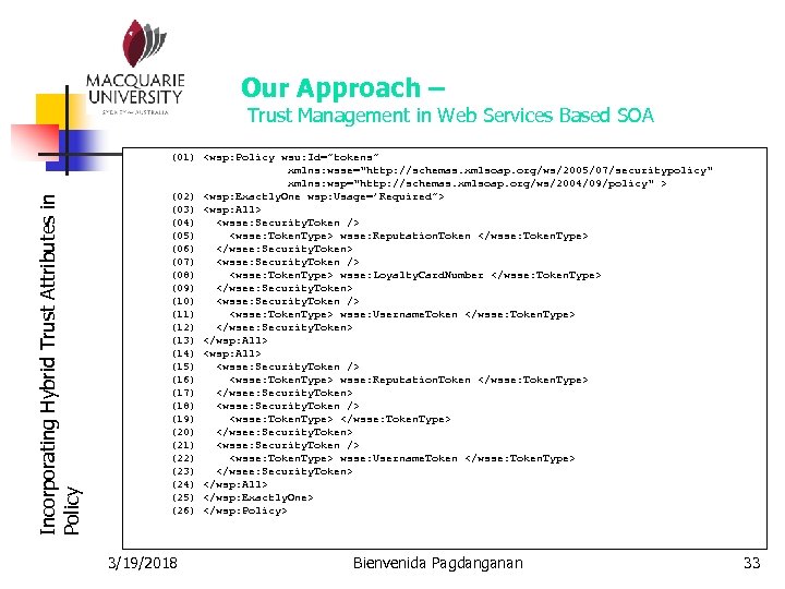 Our Approach – Incorporating Hybrid Trust Attributes in Policy Trust Management in Web Services
