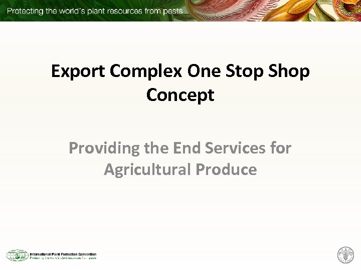 Export Complex One Stop Shop Concept Providing the End Services for Agricultural Produce 