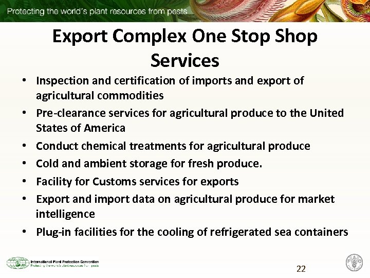Export Complex One Stop Shop Services • Inspection and certification of imports and export