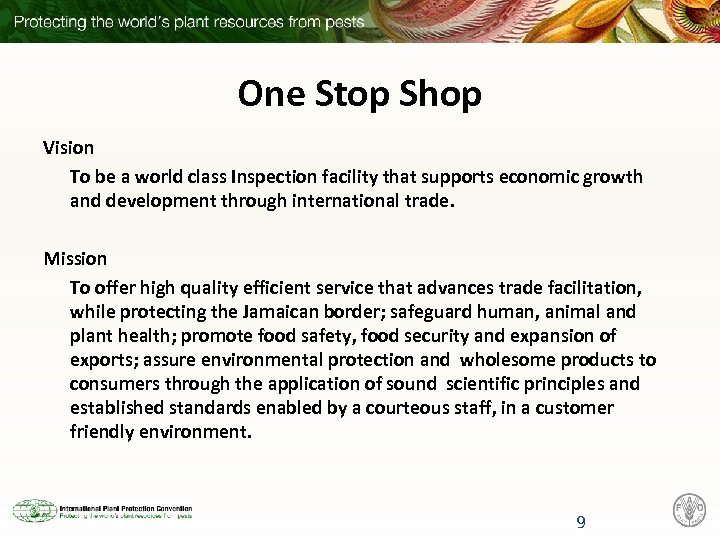 One Stop Shop Vision To be a world class Inspection facility that supports economic