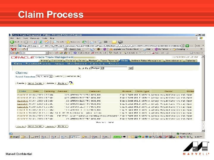 Claim Process Marvell Confidential 