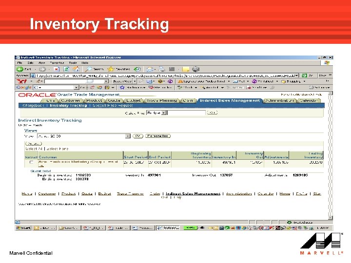 Inventory Tracking Marvell Confidential 