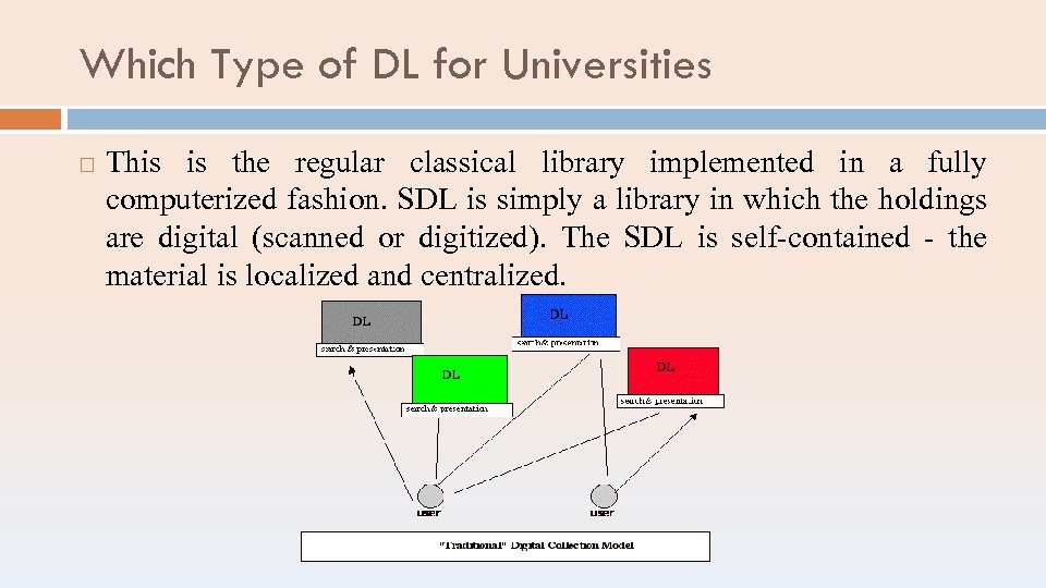 Which Type of DL for Universities This is the regular classical library implemented in