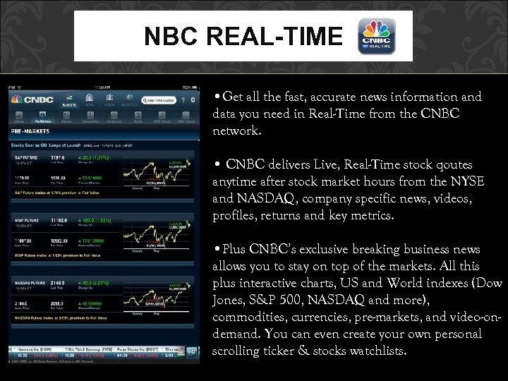 NBC REAL-TIME • Get all the fast, accurate news information and data you need