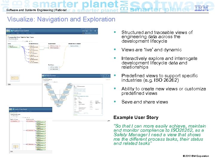Software and Systems Engineering | Rational Visualize: Navigation and Exploration § Structured and traceable