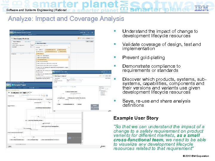 Software and Systems Engineering | Rational Analyze: Impact and Coverage Analysis § Understand the