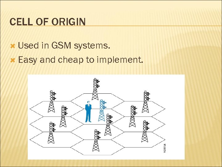 CELL OF ORIGIN Used in GSM systems. Easy and cheap to implement. 