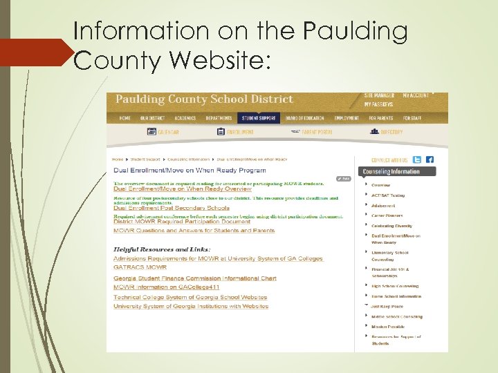 Information on the Paulding County Website: 