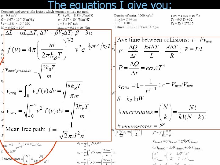 The equations I give you: 