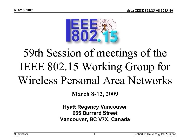 March 2009 doc. : IEEE 802. 15 -08 -0253 -00 59 th Session of