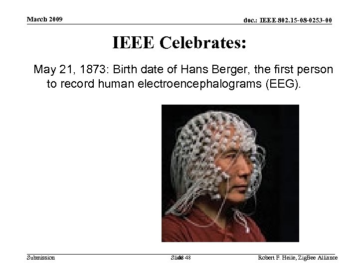 March 2009 doc. : IEEE 802. 15 -08 -0253 -00 IEEE Celebrates: May 21,