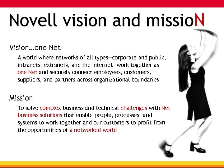 Vision…one Net A world where networks of all types—corporate and public, intranets, extranets, and