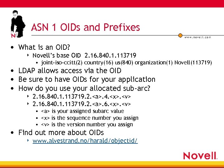 ASN 1 OIDs and Prefixes • What is an OID? 4 Novell’s base OID