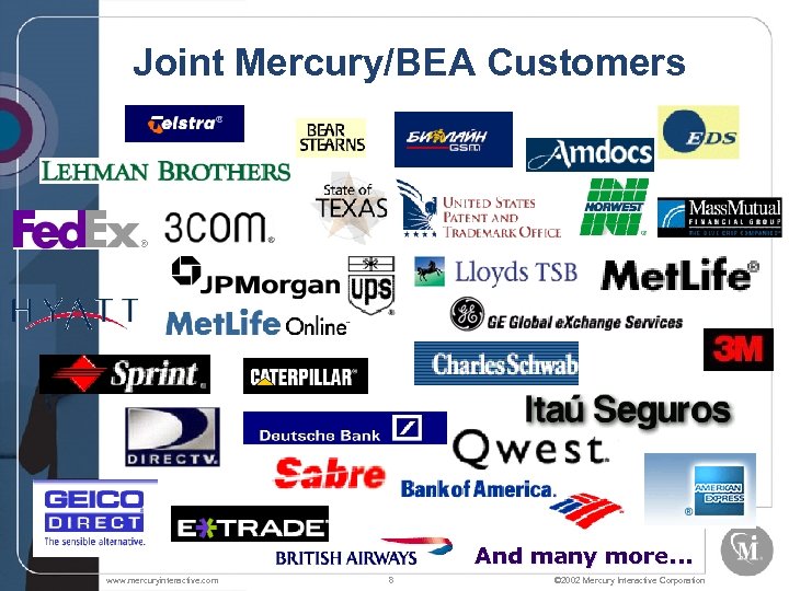 Joint Mercury/BEA Customers And many more. . . www. mercuryinteractive. com 8 © 2002