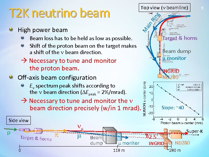 T 2 K neutrino beam 9 M ain Rin g Top view (n beamline)