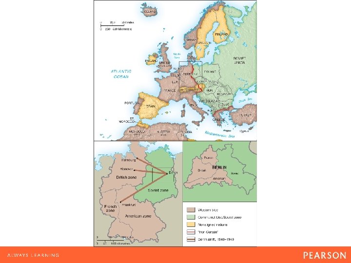 Map 28. 1 Europe after World War II The heavy red line splitting Germany