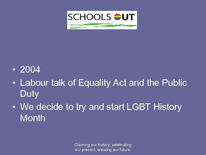  • 2004 • Labour talk of Equality Act and the Public Duty •