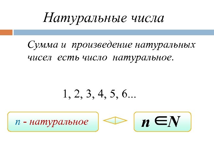 Сумма натуральных значений