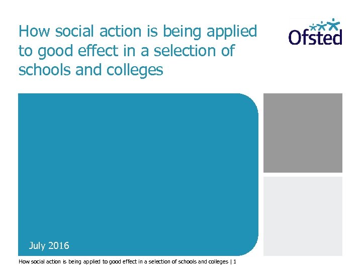 How social action is being applied to good effect in a selection of schools