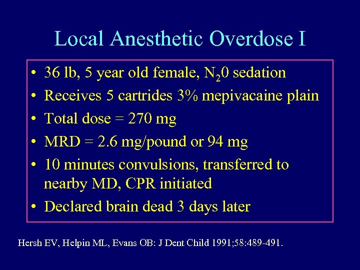 Local Anesthetic Overdose I • • • 36 lb, 5 year old female, N